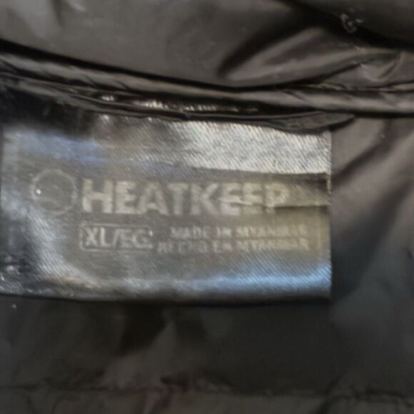 Heatkeeper black puffer packable zip front detachable hooded Parka Size XL - Picture 2 of 10